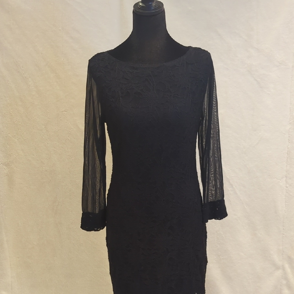 Covington Black Lace Long Sleeve Dress
